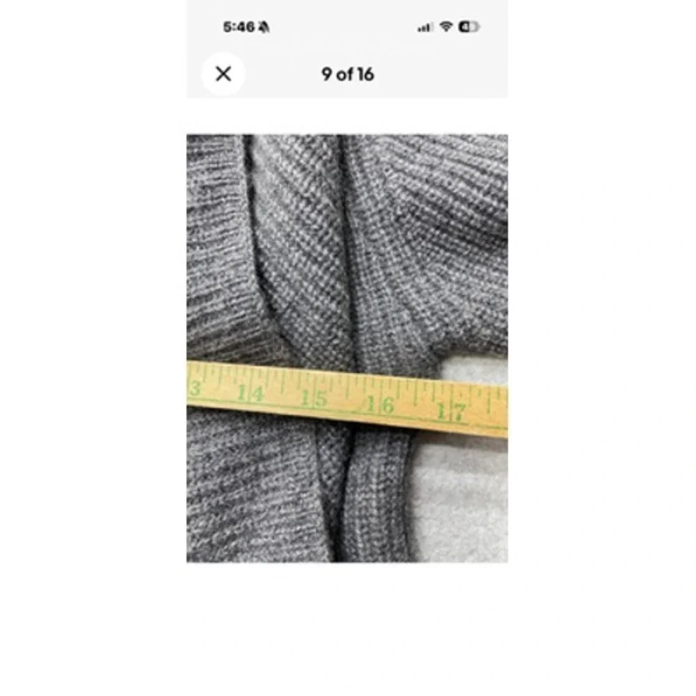 Forte Cashmere Sweater Cardigan Womens 1 Gray 100% Cashmere Open Front Draped